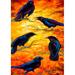 Toland Home Garden Dusk Crows Polyester 12 x 18 in. Garden Flag in Black/Blue/Orange | 18 H x 12.5 W in | Wayfair 119547