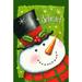 Toland Home Garden Believe Snowman 28 x 40 inch House Flag, Polyester in Green | 40 H x 28 W in | Wayfair 109727