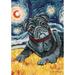 Toland Home Garden Van Growl-Black Pug Polyester 18 x 12.5 inch Garden Flag in Black/Brown | 18 H x 12.5 W in | Wayfair 112661