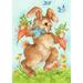 Toland Home Garden Bunny Gift Polyester 12 x 18 in. Garden Flag in Brown | 18 H x 12.5 W in | Wayfair 119492