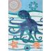Toland Home Garden Oceanic Octopus 2-Sided Polyester 18 x 12.5 inch Garden Flag in Blue | 18 H x 12.5 W in | Wayfair 1110255