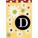 Toland Home Garden Floral Monogram Polyester 1'6 x 1 ft. Garden Flag in Yellow/Brown | 18 H x 12.5 W in | Wayfair 119899