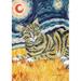 Toland Home Garden Van Meow- Tabby Kitty 2-Sided Polyester 40 x 28 in. House Flag in Black/Gray/Yellow | 40 H x 28 W in | Wayfair 109626
