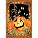 Toland Home Garden Jack Pumpkin 2-Sided Polyester 18 x 12.5 in. Garden Flag in Black/Brown/Orange | 18 H x 12.5 W in | Wayfair 110547