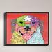 DiaNoche Designs 'Golden Retriever Dog Watermelon' Framed Graphic Art Print on Wrapped Canvas in Blue/Green/Red | 17.75 H x 21.75 W x 1 D in | Wayfair