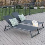 Wade Logan® Petrie Outdoor Mesh Double Reclining Chaise Lounge Metal in Gray | 12.5 H x 26 W x 76.5 D in | Wayfair BDB3ABDE18F344BCAB037B1236EA3581