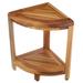 EcoDecors Teak Corner Shower Shelf Stool Small Bathroom Bench Teak Corner Shelf Storage EarthyTeak™, Wood | 18 H x 12 W x 12 D in | Wayfair ED980