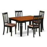 Darby Home Co Arata 5 - Piece Butterfly Leaf Rubberwood Solid Wood Dining Set Wood/Upholstered in Brown | Wayfair DABY6261 39894056