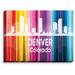 DiaNoche Designs 'City II Denver Colorado' by Angelina Vick Graphic Art on Wrapped Canvas in Blue/Green/Indigo | 12 H x 16 W x 1 D in | Wayfair