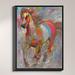 DiaNoche Designs Smooth Runner II Horse by Hooshang Khorasani - Print on Wrapped Canvas in Pink | 37.75 H x 25.75 W x 1.75 D in | Wayfair