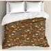 East Urban Home Tribal Ethnic Native American Indian w/ Backdrop & Colorful Arrows Image Duvet Cover Set Microfiber in Brown | Queen | Wayfair