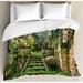 East Urban Home Nature Ancient Fairytale Theme Hidden Garden w/ Botanic Trees Flowers Ivy Image Duvet Cover Set Microfiber | Queen | Wayfair