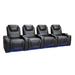 Latitude Run® Leather Home Theater Row Seating (Row of 4) Genuine Leather in Black | 43 H x 131 W x 40 D in | Wayfair