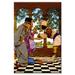 Buyenlarge 'The Chancellor & The King Sampling Tarts' by Maxfield Parrish Painting Print in Brown/Green/Yellow | 36 H x 24 W x 1.5 D in | Wayfair