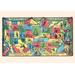 Buyenlarge 'Nicknames of the States' Vintage Advertisement in Blue/Green/Yellow | 44 H x 66 W x 1.5 D in | Wayfair 0-587-33983-7C4466