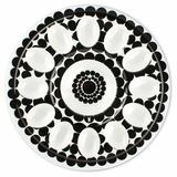 French Bull Foli Melamine Egg Platter Melamine in Black/White | 11 W in | Wayfair 72813
