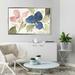Charlton Home® Watercolor Blooms I by Lanie Loreth - Floater Frame Print on Canvas in Blue | 21.5 H x 33.5 W x 2 D in | Wayfair