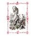 Buyenlarge 'Alice in Wonderland: Alice Tips Over the Jury Box' by John Tenniel Graphic Art in Gray/Red | 42 H x 28 W x 1.5 D in | Wayfair