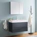 Kaydis Ivy Bronx 36" Wall Mounted Single Sink Bathroom Vanity Set w/ Medicine Cabinet Wood/Plastic in Gray | 21.7 H x 36 W x 19 D in | Wayfair