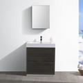 Kaydis Ivy Bronx 30" Free-Standing Single Sink Bathroom Vanity Set w/ Medicine Cabinet Wood/Plastic in Gray | 33.5 H x 30 W x 19 D in | Wayfair