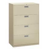 HON Brigade 600 Series 4-Drawer Lateral Filing Cabinet Metal/Steel in Brown | 52.5 H x 36 W x 18 D in | Wayfair H684.L.L