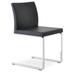 sohoConcept Aria Solid Back Side Chair in Black Upholstered/Metal/Genuine Leather in Black/Gray | 31 H x 17 W x 21 D in | Wayfair DC1005-29