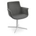 sohoConcept Bottega Metal Solid Back Arm Chair Faux Leather/Upholstered/Metal/Fabric in Gray/White | 31.8 H x 24 W x 22.8 D in | Wayfair BO1000-25