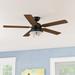 Hunter Fan 52" Mill Valley 5 - Blade Outdoor Standard Ceiling Fan w/ Pull Chain & Light Kit Included in Black | Wayfair 59307