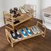 Rebrilliant Nesting Bamboo 12 Pair Shoe Rack Solid Wood in Brown | 23 H x 30.25 W x 13 D in | Wayfair SHO-06865