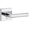 Kwikset Milan Signature Series Privacy Door Lever w/ Square Rosette in Gray | 7.4 H x 5.9 W in | Wayfair 155MIL SQT 26