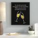 Latitude Run® 'Drink Champagne on Two Occasions' Graphic Art Print on Canvas in Black | 21.73 H x 17.73 W x 1.25 D in | Wayfair LTTN3136 44380166