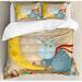 Ambesonne Cat & Mouse on Crescent Moon Shaped Cheese Cute Paws Toys Children Cartoon Duvet Cover Set Microfiber | King | Wayfair nev_32959_king