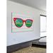 Marmont Hill 'Hollywood Glasses' by Molly Rosner Painting Print on White Wood in Black | 30 H x 45 W x 1.5 D in | Wayfair MH-MOLROS-64-WW-45