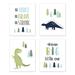 Sweet Jojo Designs Mod Dinosaur Art Paper Print in Blue/Green | 10 H x 8 W x 0.1 D in | Wayfair 4P-Prints-ModDino-BU-GR