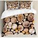 Ambesonne Wooden Logs Background Circular Shaped Oak Tree Life & Growth Theme Duvet Cover Set Microfiber in Brown/White | Queen | Wayfair