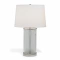 Port 68 Westwood 28" Nickel Table Lamp Glass/Metal/Fabric in Brown/Gray/White | 28 H x 17 W x 17 D in | Wayfair LPAS-072-07