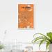 17 Stories 'Orlando City Map' Graphic Art Print Poster in Orange Paper in Gray/Green/Orange | 17 H x 11 W x 0.05 D in | Wayfair