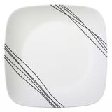 Corelle Simple Sketch Square 10.25" Dinner Plate Glass in White | Wayfair 1088184