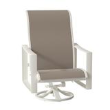 Tropitone Kenzo Swivel Patio Dining Armchair Sling in White | 41.5 H x 28.5 W x 29 D in | Wayfair 381525NT_PMT_Sparkling Water