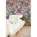 Bay Isle Home™ Quedgeley Removable Retro Floral Mix 8.33' L x 25" W Peel & Stick Wallpaper Roll Vinyl in Black | 25 W in | Wayfair