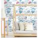 Zoomie Kids Gant Removable Watercolor Balloons Nursery Wallpaper 6.25' L x 25" W Peel & Stick Wallpaper Roll Vinyl in Blue/White | 25 W in | Wayfair