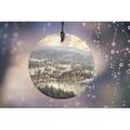 Trend Setters Thomas Kinkade Art Sunset on Snowflake Lake StarFire Prints Shaped Decoration in Gray/Green | 3.5 H x 3.5 W x 0.25 D in | Wayfair