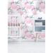 Gemma Violet Isabel Removable Nursery Watercolor 8.33' L x 100" W Peel & Stick Wallpaper Roll Vinyl in Pink | 100 W in | Wayfair