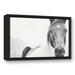 Union Rustic 'Lone Horse' Graphic Art Print on Canvas in Black/White | 17.75 H x 25.75 W x 1.75 D in | Wayfair UNRS4968 43228346