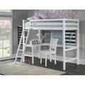 Harold Twin Loft Bed w/ Built-in-Desk & Hanging Nightstand by Viv + Rae™ kids, Glass in White | 69.4 H x 41.33 W x 80.17 D in | Wayfair