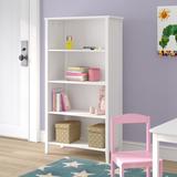 Harriet Bee Azyrah 4 Tier 52" Standard Bookcase Wood in Brown/White | 52 H x 28 W x 12 D in | Wayfair 357CA44DA906426CB600660214E1655D