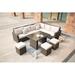 Brayden Studio® Iverson 6 Piece Rattan Sectional Seating Group w/ Cushions Synthetic Wicker/All - Weather Wicker/Wicker/Rattan in Brown | Outdoor Furniture | Wayfair