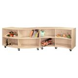 Wood Designs Contender Mobile Concave Storage Unit - Assembled Wood in Brown/White | 23.75 H x 40.75 W x 12 D in | Wayfair C991161F-C5