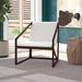 Lounge Chair - Brayden Studio® Akiko 27" W Lounge Chair Faux Leather/Wood in Gray | 29 H x 27 W x 28 D in | Wayfair WLGN2025 33259288