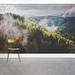 Wallums Wall Decor Foggy Forest 8' x 144" 3 Piece Wall Mural Set Fabric in Black/Gray | 144 W in | Wayfair 533786541-144x96